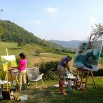 Restauriertes Landgut Piemont Gruppe Malwoche 1